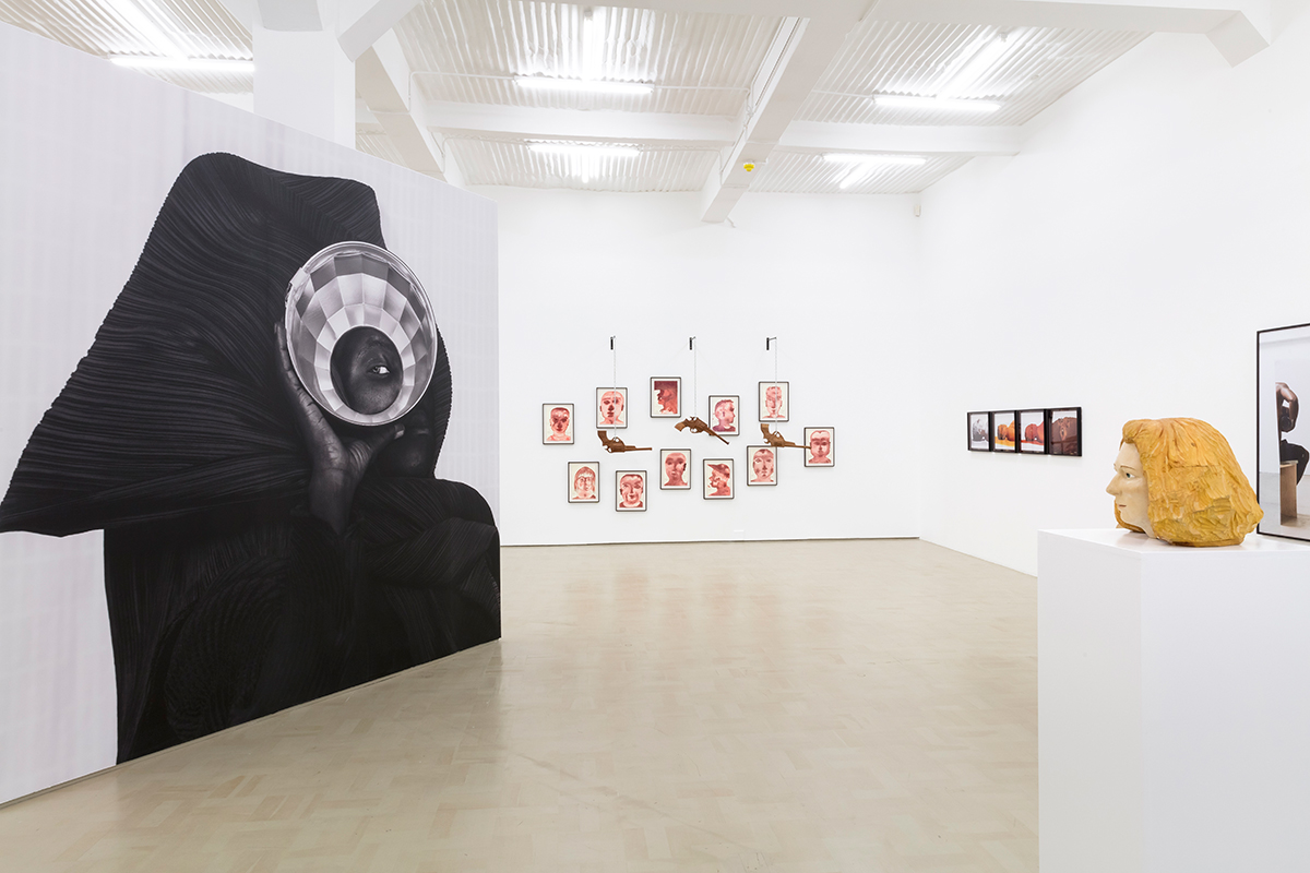 Installation view with works by Zanele Muholi, Barth&eacute;l&eacute;my Toguo, Berni Searle, Paul Mpagi Sepuya and Claudette Schreuders 